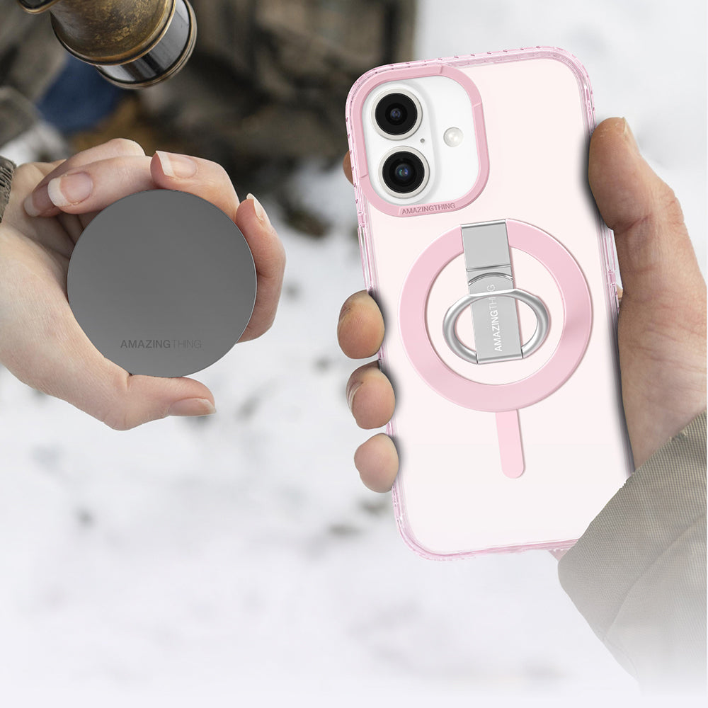iPhone 16 Kılıf M-safe Şarj Özellikli Yüzük Standlı Amazingthing Titan Pro Serisi Kapak