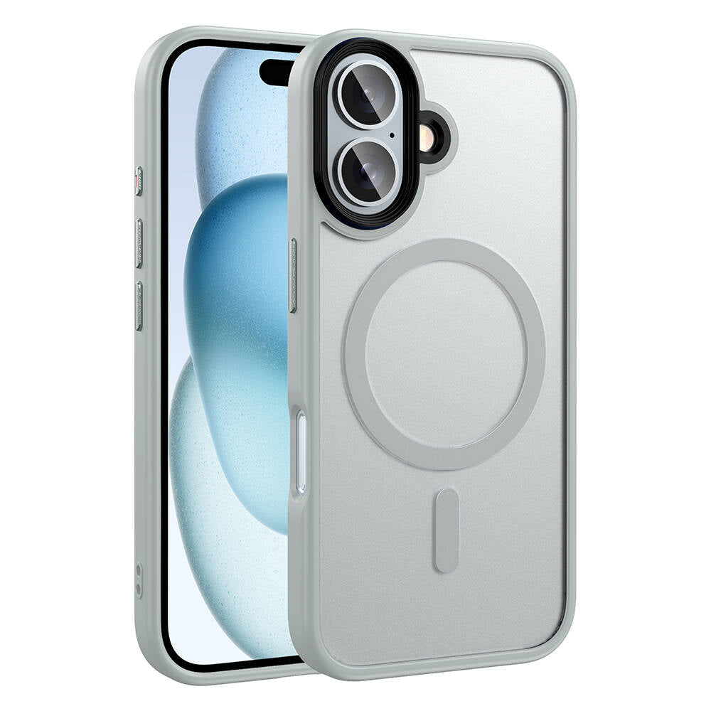 Apple iPhone 16 Kılıf Mat Arka Yüzey Wireless Şarj Özellikli Zore Flet M-safe Kapak