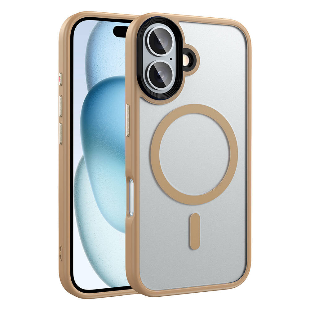 Apple iPhone 16 Kılıf Mat Arka Yüzey Wireless Şarj Özellikli Zore Flet M-safe Kapak