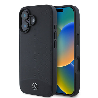 iPhone 16 Kılıf Mercedes Benz Orjinal Lisanslı M-safe Şarj Özellikli Dokulu ve Düz Deri Kapak
