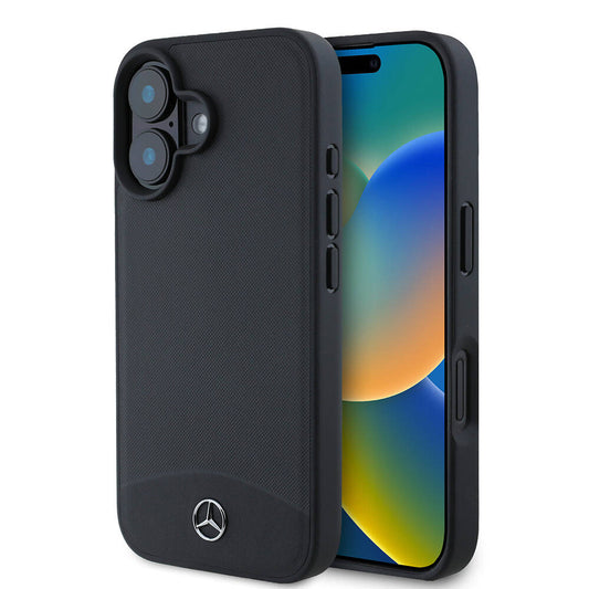 iPhone 16 Kılıf Mercedes Benz Orjinal Lisanslı M-safe Şarj Özellikli Dokulu ve Düz Deri Kapak