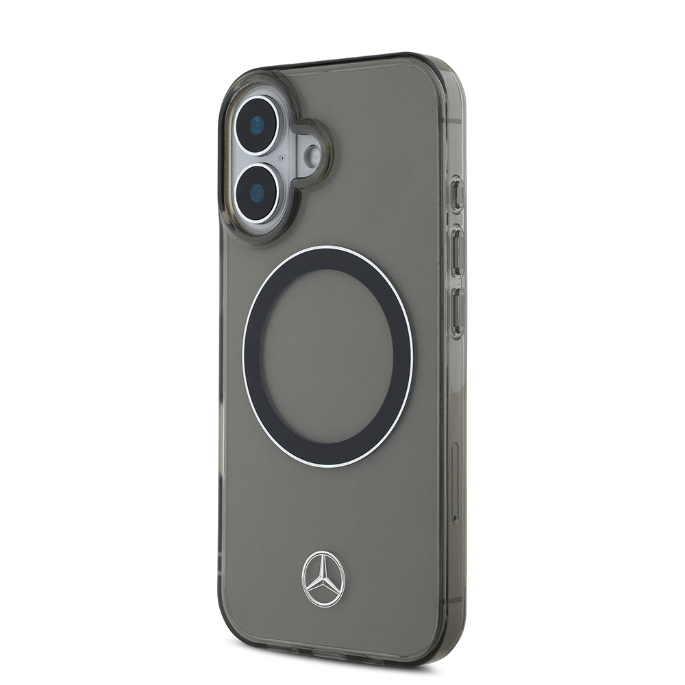 iPhone 16 Kılıf Mercedes Benz Orjinal Lisanslı M-safe Şarj Özellikli Saydam Yüzey Silver Ring Kapak