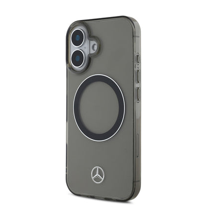 iPhone 16 Kılıf Mercedes Benz Orjinal Lisanslı M-safe Şarj Özellikli Saydam Yüzey Silver Ring Kapak