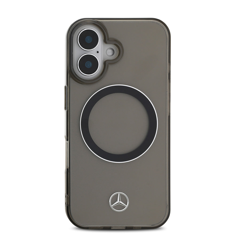 iPhone 16 Kılıf Mercedes Benz Orjinal Lisanslı M-safe Şarj Özellikli Saydam Yüzey Silver Ring Kapak