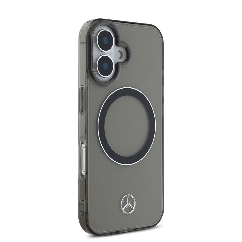 iPhone 16 Kılıf Mercedes Benz Orjinal Lisanslı M-safe Şarj Özellikli Saydam Yüzey Silver Ring Kapak
