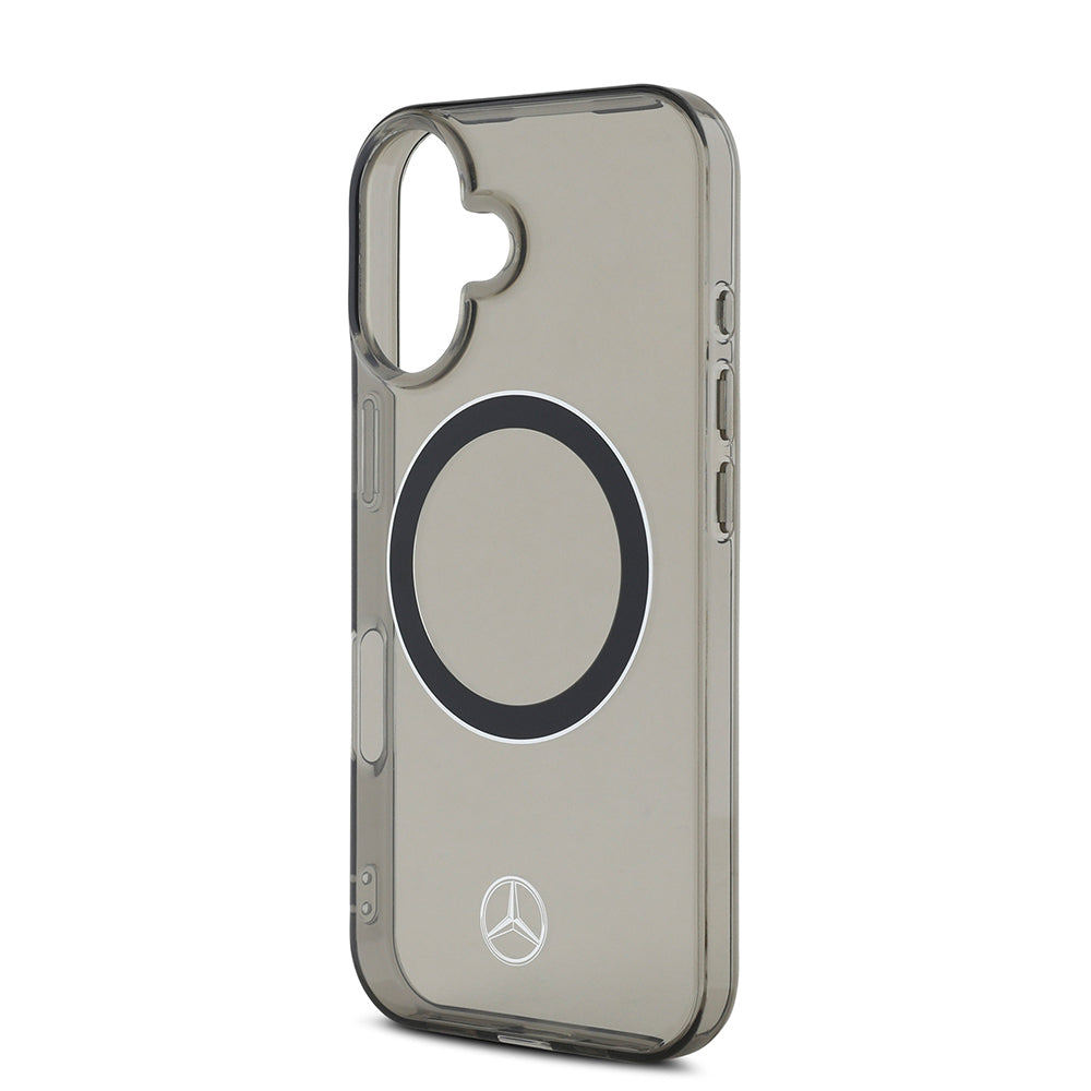 iPhone 16 Kılıf Mercedes Benz Orjinal Lisanslı M-safe Şarj Özellikli Saydam Yüzey Silver Ring Kapak