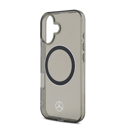iPhone 16 Kılıf Mercedes Benz Orjinal Lisanslı M-safe Şarj Özellikli Saydam Yüzey Silver Ring Kapak