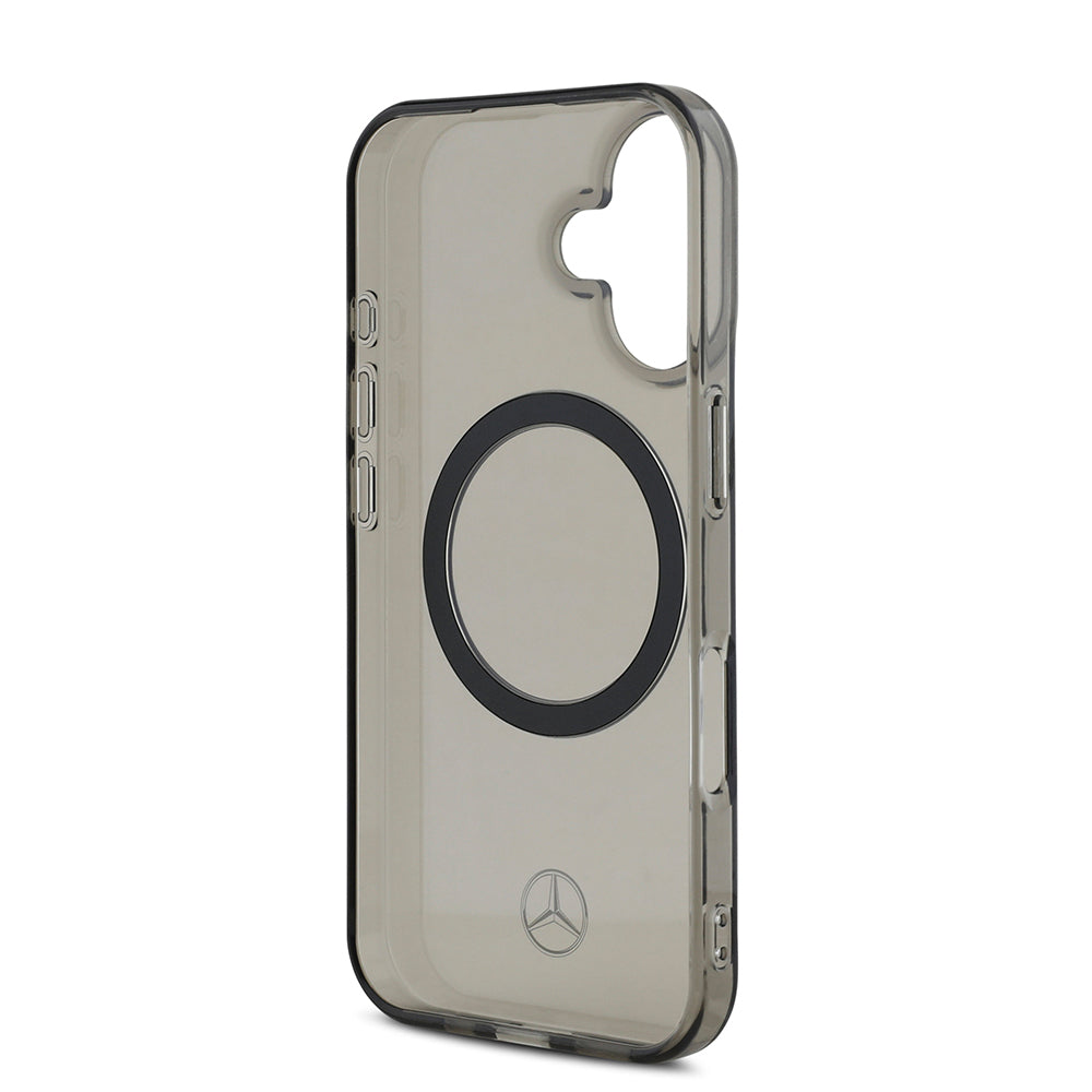 iPhone 16 Kılıf Mercedes Benz Orjinal Lisanslı M-safe Şarj Özellikli Saydam Yüzey Silver Ring Kapak