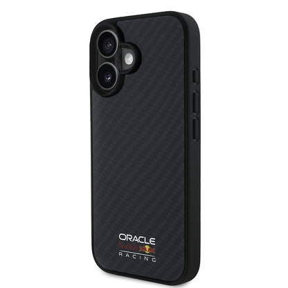 iPhone 16 Kılıf Redbull Orjinal Lisanslı M-safe Şarj Özellikli Karbon Fiber Tasarımlı Parlayan Logolu Kapak