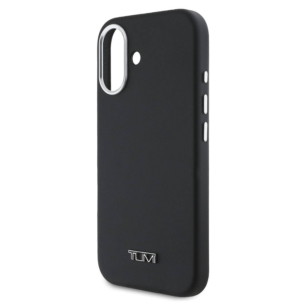 iPhone 16 Kılıf TUMI Orjinal Lisanslı M-safe Şarj Özellikli Metal Yazı Logolu PU Deri Kapak