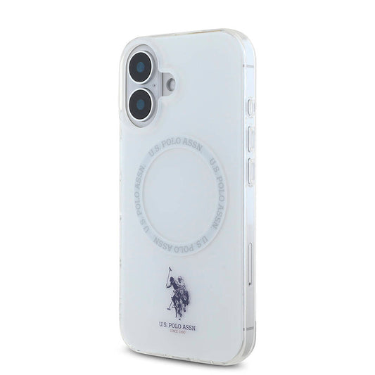 iPhone 16 Kılıf U.S. Polo Assn. Orjinal Lisanslı M-safe Şarj Özellikli IML Double Horse Logolu Ring Kapak