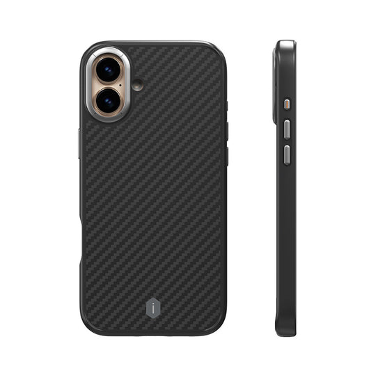 iPhone 16 Kılıf Wiwu DCC-205 M-safe Şarj Özellikli Aramid Fiber Tasarım Kevlar Kapak