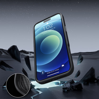 iPhone 16 Kılıf Wiwu DCC-205 M-safe Şarj Özellikli Aramid Fiber Tasarım Kevlar Kapak