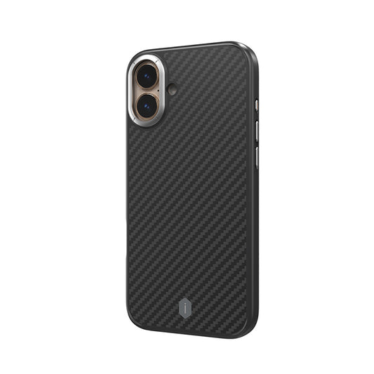 iPhone 16 Kılıf Wiwu DCC-205 M-safe Şarj Özellikli Aramid Fiber Tasarım Kevlar Kapak