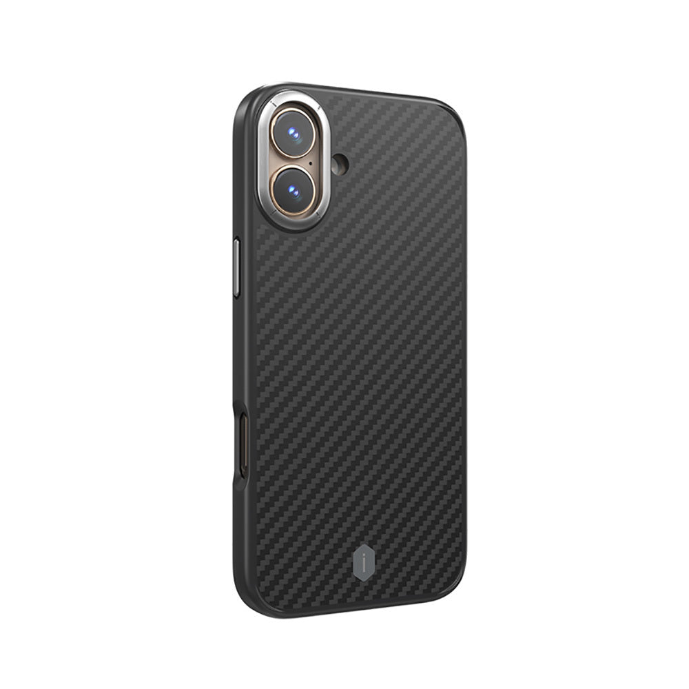 iPhone 16 Kılıf Wiwu DCC-205 M-safe Şarj Özellikli Aramid Fiber Tasarım Kevlar Kapak