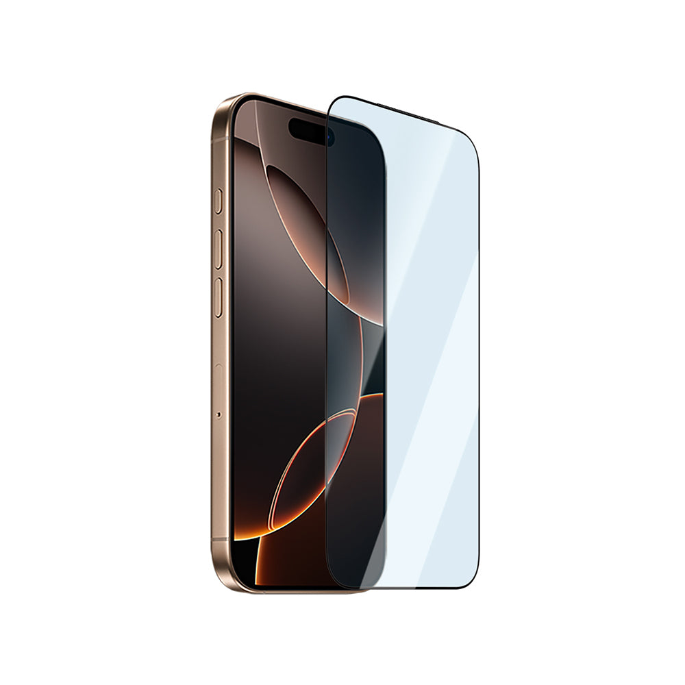 iPhone 16 Plus CaseWorld Applicator Serisi 2.5D Eyesafe Mavi Işık Teknolojili 0.33mm Temperli Cam Ekran Koruyucu + Uygulama Aparatı