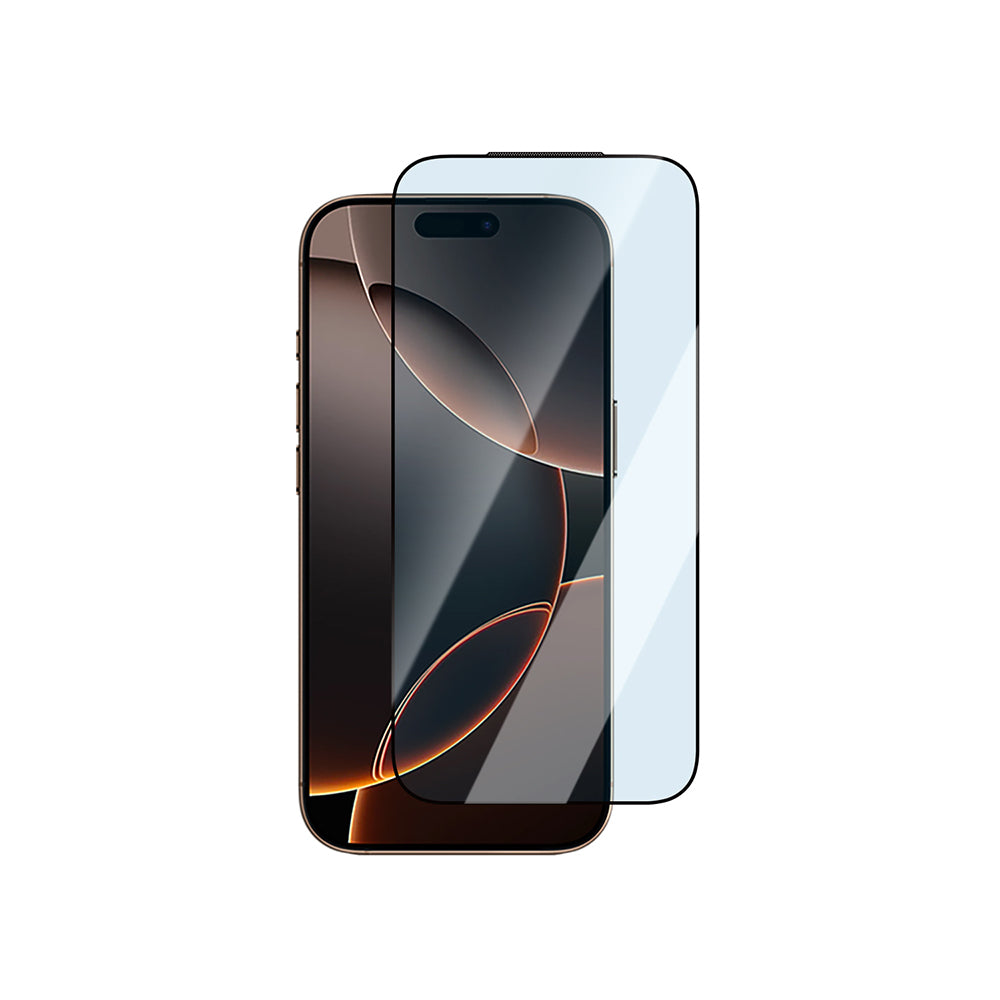 iPhone 16 Plus CaseWorld Applicator Serisi 2.5D Eyesafe Mavi Işık Teknolojili 0.33mm Temperli Cam Ekran Koruyucu + Uygulama Aparatı