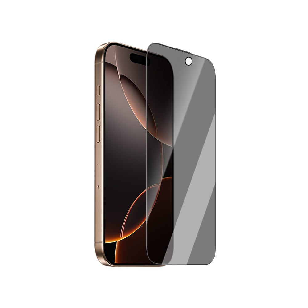 iPhone 16 Plus CaseWorld Crystal Shadow Serisi Safir Coating 0.15mm 3D Privacy Temperli Cam Ekran Koruyucu