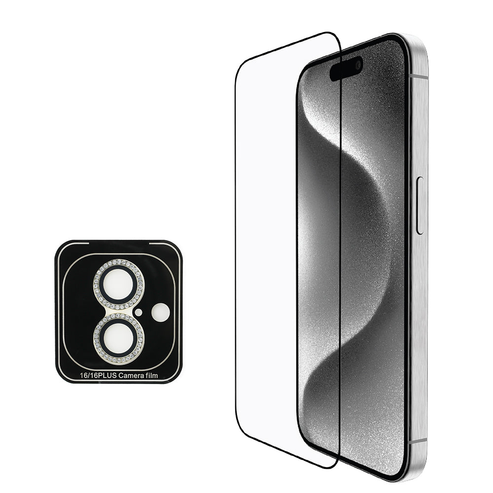 iPhone 16 Plus Guess Orjinal Lisanslı Kılıf + Ekran Koruyucu + Lens Koruyucu 3in1 Aksesuar Seti