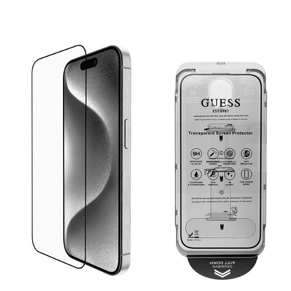 iPhone 16 Plus Guess Orjinal Lisanslı Rhinestone Ekran Koruyucu + Lens Koruyucu 2in1 Aksesuar Seti
