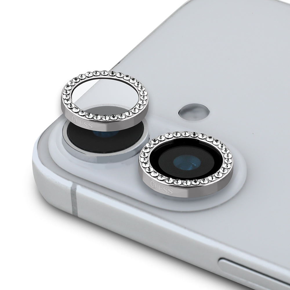 iPhone 16 Plus Guess Orjinal Lisanslı Rhinestone Taşlı Lens Koruyucu