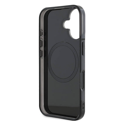 iPhone 16 Plus Kılıf AMG Orjinal Lisanslı M-safe Şarj Özellikli Çift Katmanlı Kırmızı Çapraz Çizgili Kapak
