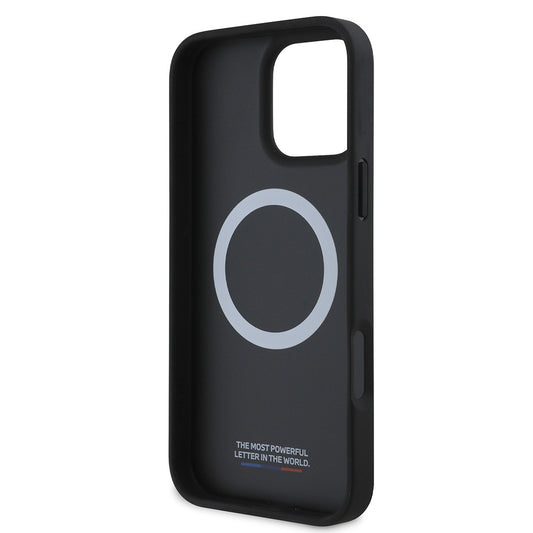 iPhone 16 Plus Kılıf BMW Orjinal Lisanslı M-safe Şarj Özellikli M Logolu Üç Çizgili Dikiş Detaylı Meshed Tricolor Stripes Kapak