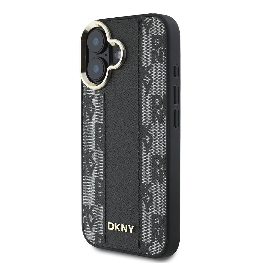 iPhone 16 Plus Kılıf DKNY Orjinal Lisanslı M-safe Şarj Özellikli 3D Yazılı Checkered Pattern Kapak