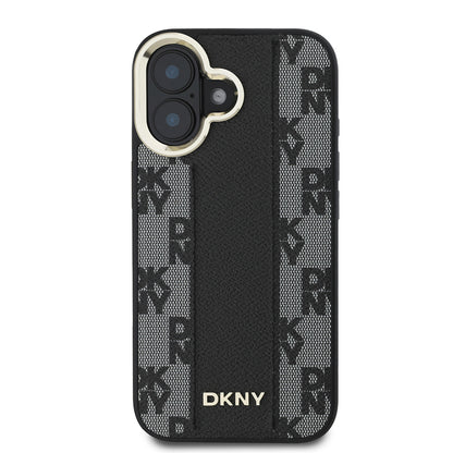 iPhone 16 Plus Kılıf DKNY Orjinal Lisanslı M-safe Şarj Özellikli 3D Yazılı Checkered Pattern Kapak