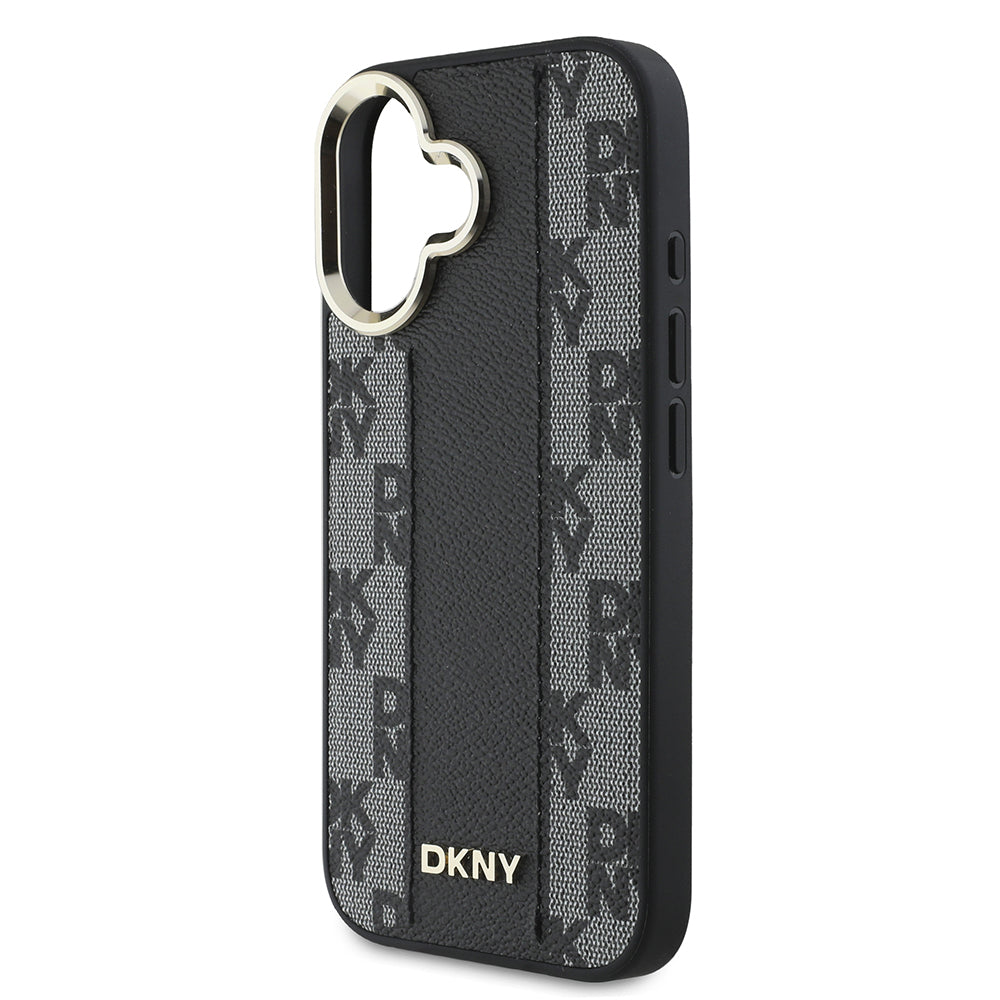 iPhone 16 Plus Kılıf DKNY Orjinal Lisanslı M-safe Şarj Özellikli 3D Yazılı Checkered Pattern Kapak