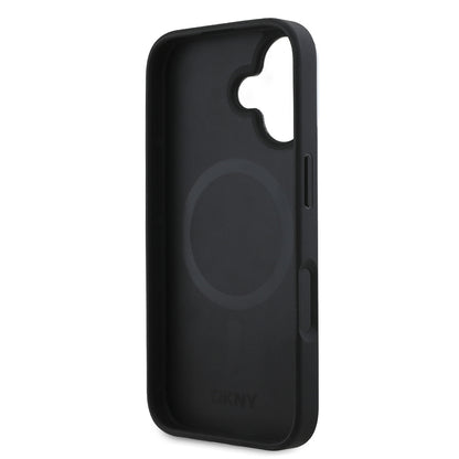 iPhone 16 Plus Kılıf DKNY Orjinal Lisanslı M-safe Şarj Özellikli 3D Yazılı Checkered Pattern Kapak