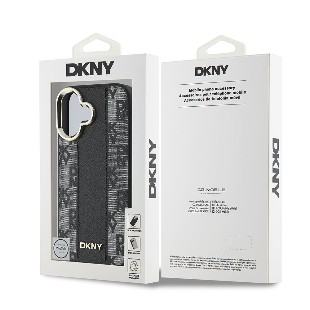 iPhone 16 Plus Kılıf DKNY Orjinal Lisanslı M-safe Şarj Özellikli 3D Yazılı Checkered Pattern Kapak