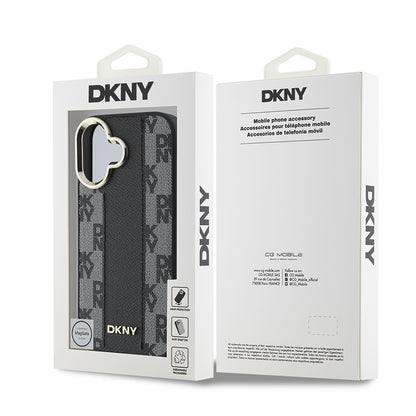 iPhone 16 Plus Kılıf DKNY Orjinal Lisanslı M-safe Şarj Özellikli 3D Yazılı Checkered Pattern Kapak