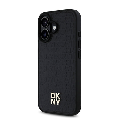 iPhone 16 Plus Kılıf DKNY Orjinal Lisanslı M-safe Şarj Özellikli 3D Yazılı Repeat Pattern Kapak