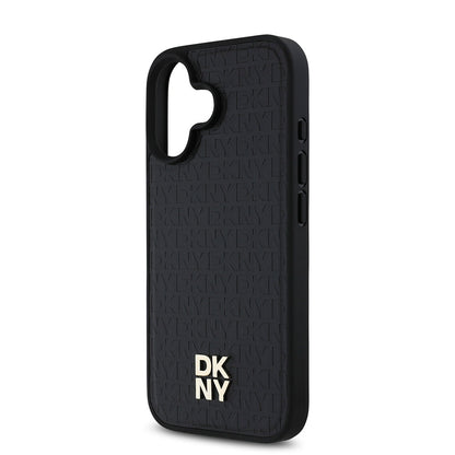 iPhone 16 Plus Kılıf DKNY Orjinal Lisanslı M-safe Şarj Özellikli 3D Yazılı Repeat Pattern Kapak