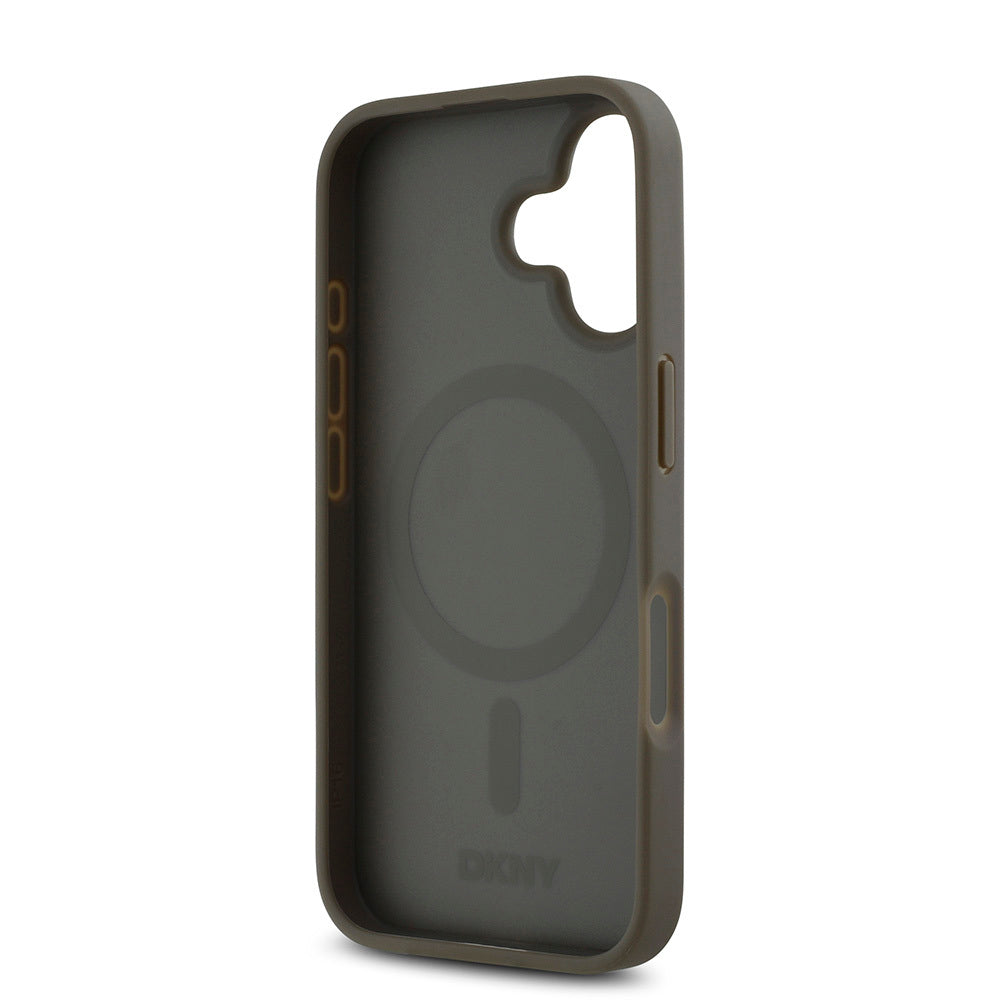 iPhone 16 Plus Kılıf DKNY Orjinal Lisanslı M-safe Şarj Özellikli 3D Yazılı Repeat Pattern Kapak