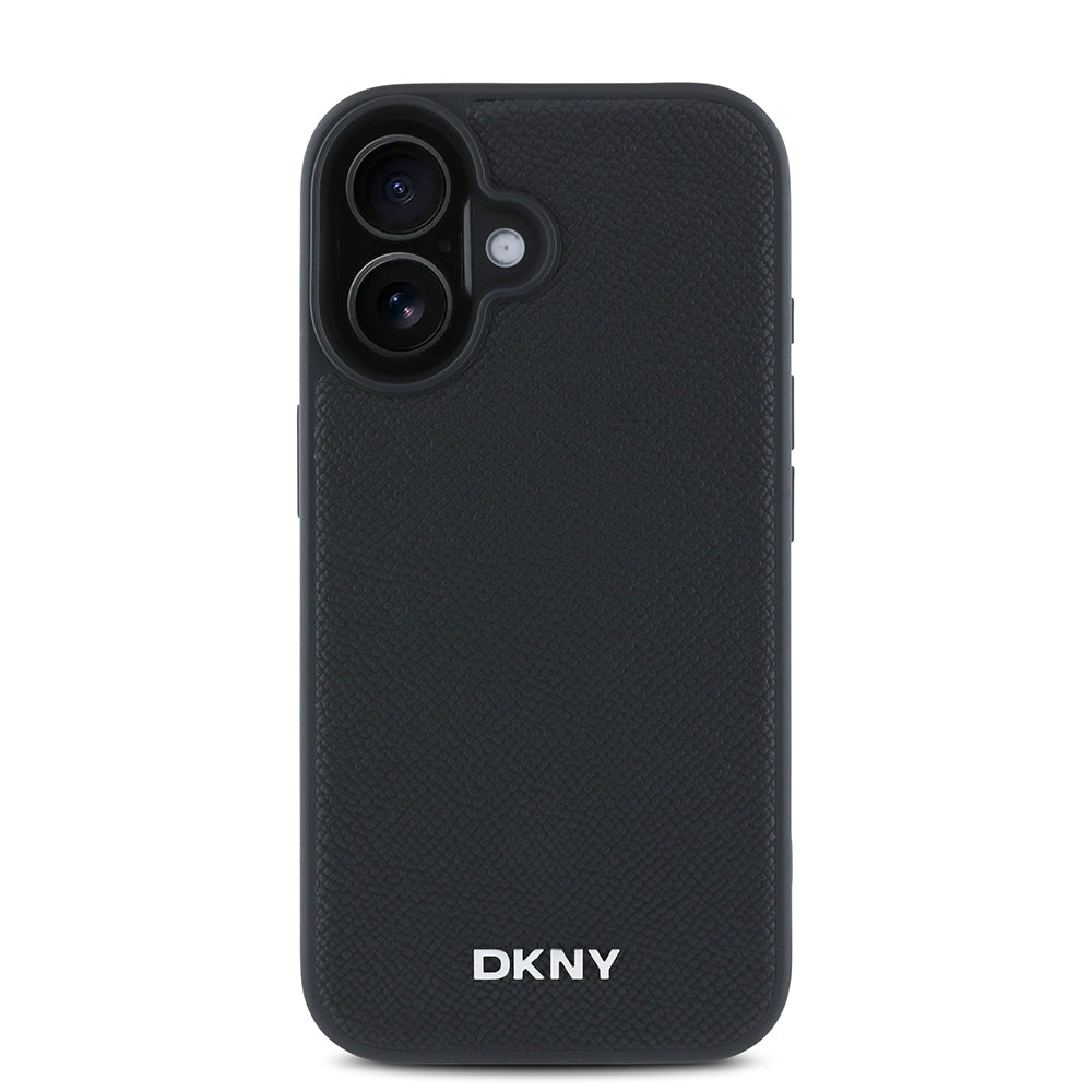 iPhone 16 Plus Kılıf DKNY Orjinal Lisanslı M-safe Şarj Özellikli Metal Logolu PU Deri Grained Kapak