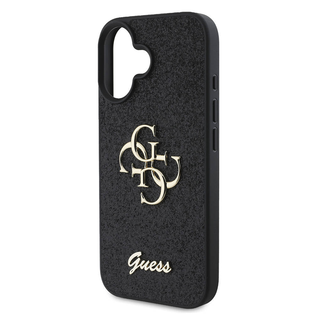 iPhone 16 Plus Kılıf Guess Orjinal Lisanslı 4G Büyük Metal Logolu Glitter Kapak