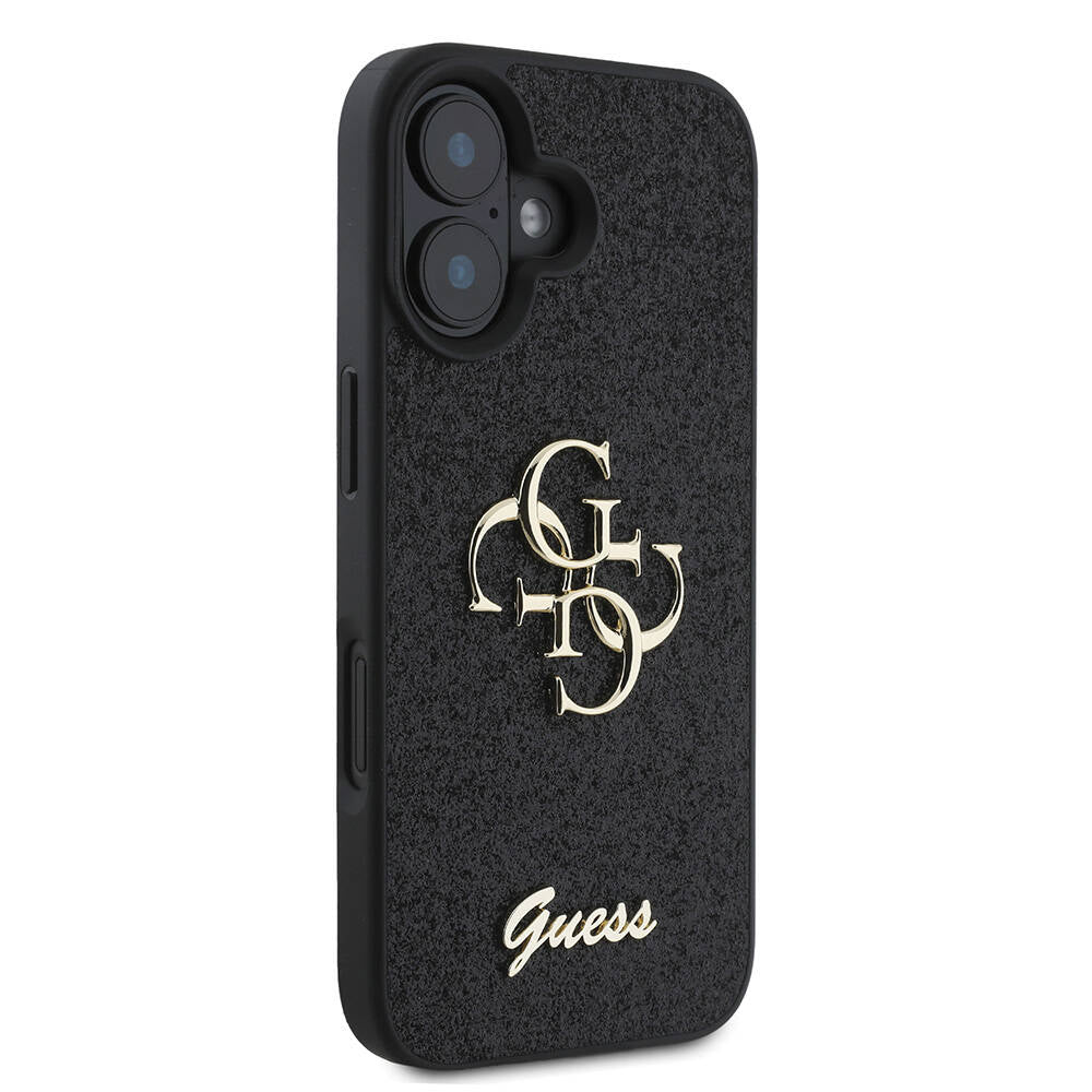 iPhone 16 Plus Kılıf Guess Orjinal Lisanslı 4G Büyük Metal Logolu Glitter Kapak