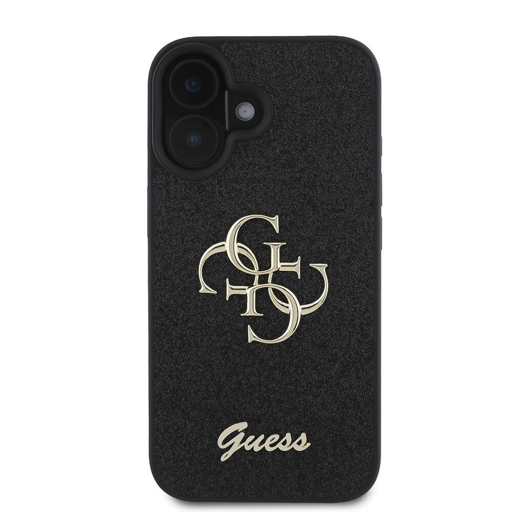 iPhone 16 Plus Kılıf Guess Orjinal Lisanslı 4G Büyük Metal Logolu Glitter Kapak