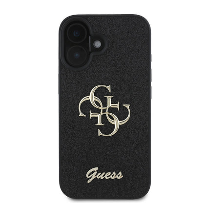 iPhone 16 Plus Kılıf Guess Orjinal Lisanslı 4G Büyük Metal Logolu Glitter Kapak