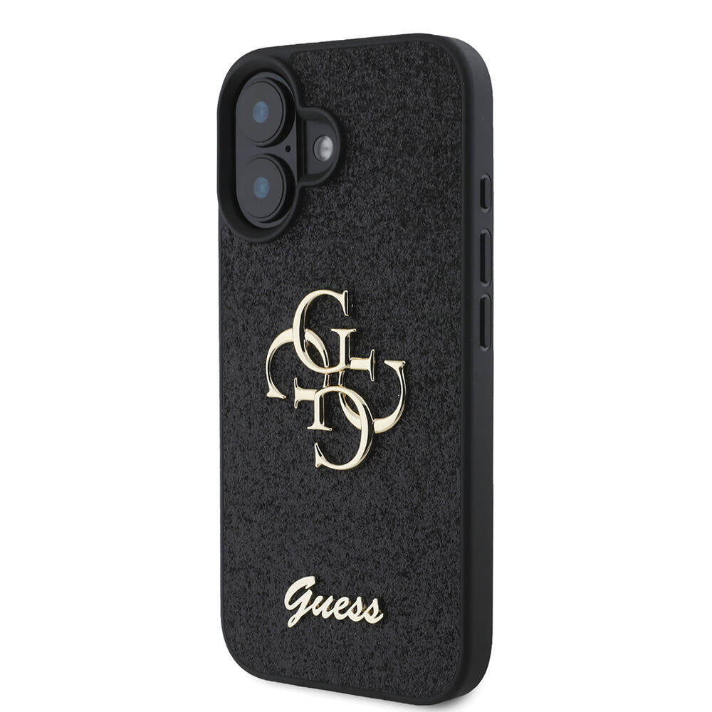 iPhone 16 Plus Kılıf Guess Orjinal Lisanslı 4G Büyük Metal Logolu Glitter Kapak