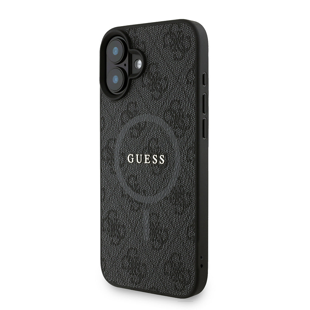 iPhone 16 Plus Kılıf Guess Orjinal Lisanslı M-safe Şarj Özellikli PU Deri Bilek Askı İpli Yazı Logolu Kapak