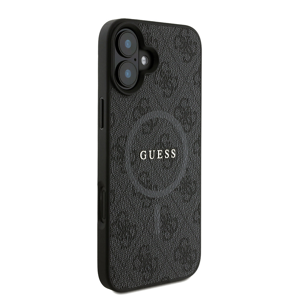 iPhone 16 Plus Kılıf Guess Orjinal Lisanslı M-safe Şarj Özellikli PU Deri Bilek Askı İpli Yazı Logolu Kapak