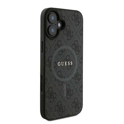 iPhone 16 Plus Kılıf Guess Orjinal Lisanslı M-safe Şarj Özellikli PU Deri Bilek Askı İpli Yazı Logolu Kapak