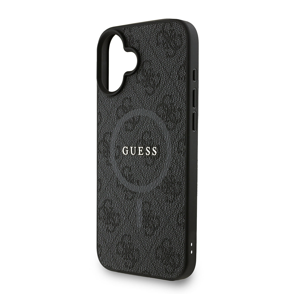 iPhone 16 Plus Kılıf Guess Orjinal Lisanslı M-safe Şarj Özellikli PU Deri Bilek Askı İpli Yazı Logolu Kapak