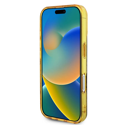 iPhone 16 Plus Kılıf Guess Orjinal Lisanslı M-safe Şarj Özellikli 4G Desenli IML Yazı Logolu Peony Kapak