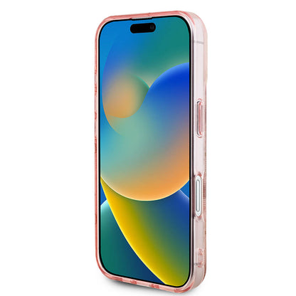 iPhone 16 Plus Kılıf Guess Orjinal Lisanslı M-safe Şarj Özellikli 4G Desenli IML Yazı Logolu Peony Kapak
