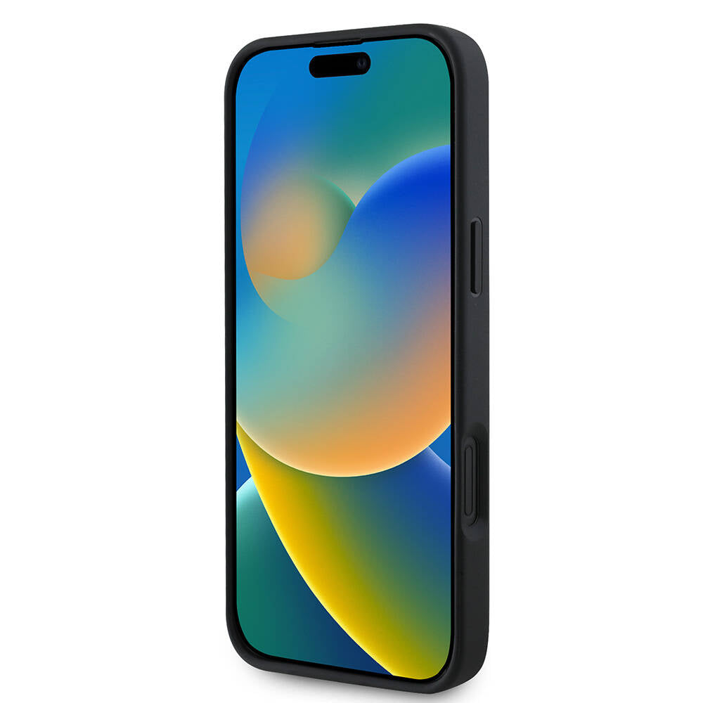 iPhone 16 Plus Kılıf Guess Orjinal Lisanslı M-safe Şarj Özellikli Yazı Logolu Grained Kapak
