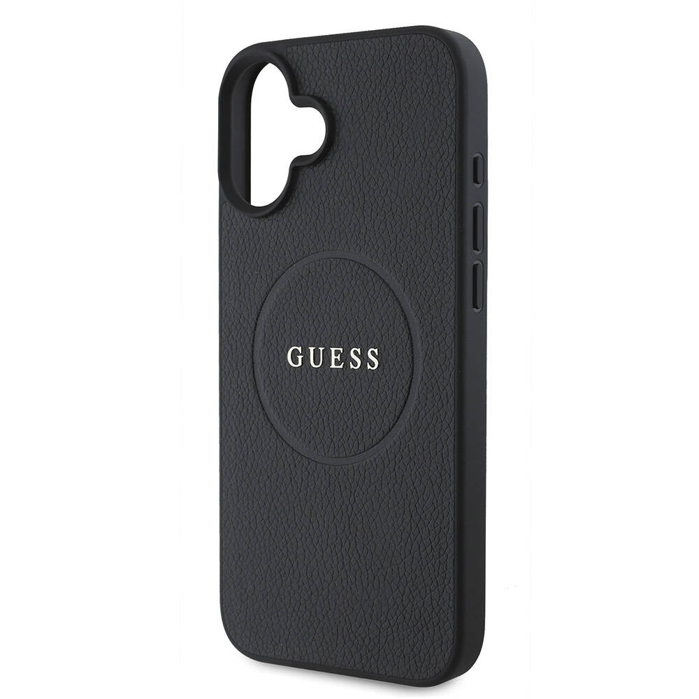 iPhone 16 Plus Kılıf Guess Orjinal Lisanslı M-safe Şarj Özellikli Yazı Logolu Grained Kapak